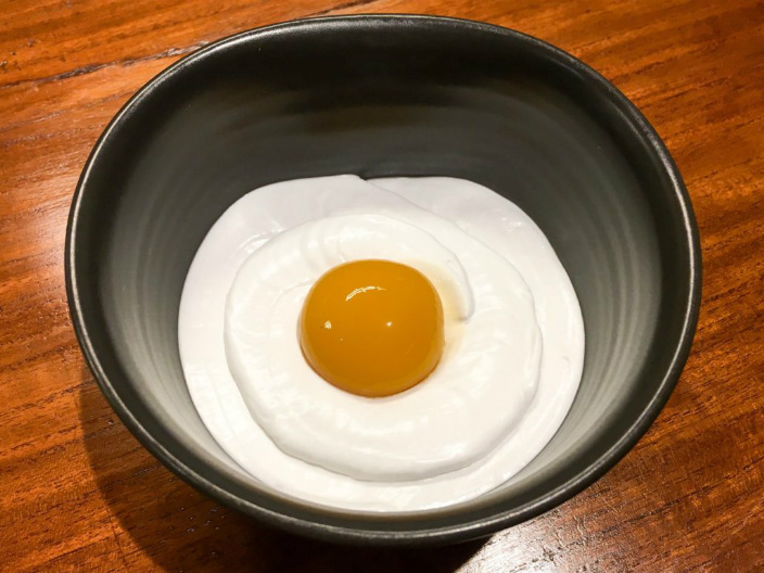 egg for breakfast presented by cuca restaurant staff