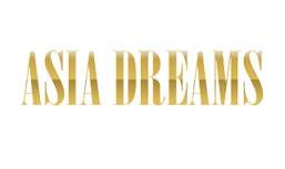 The words Asia Draems in gold color