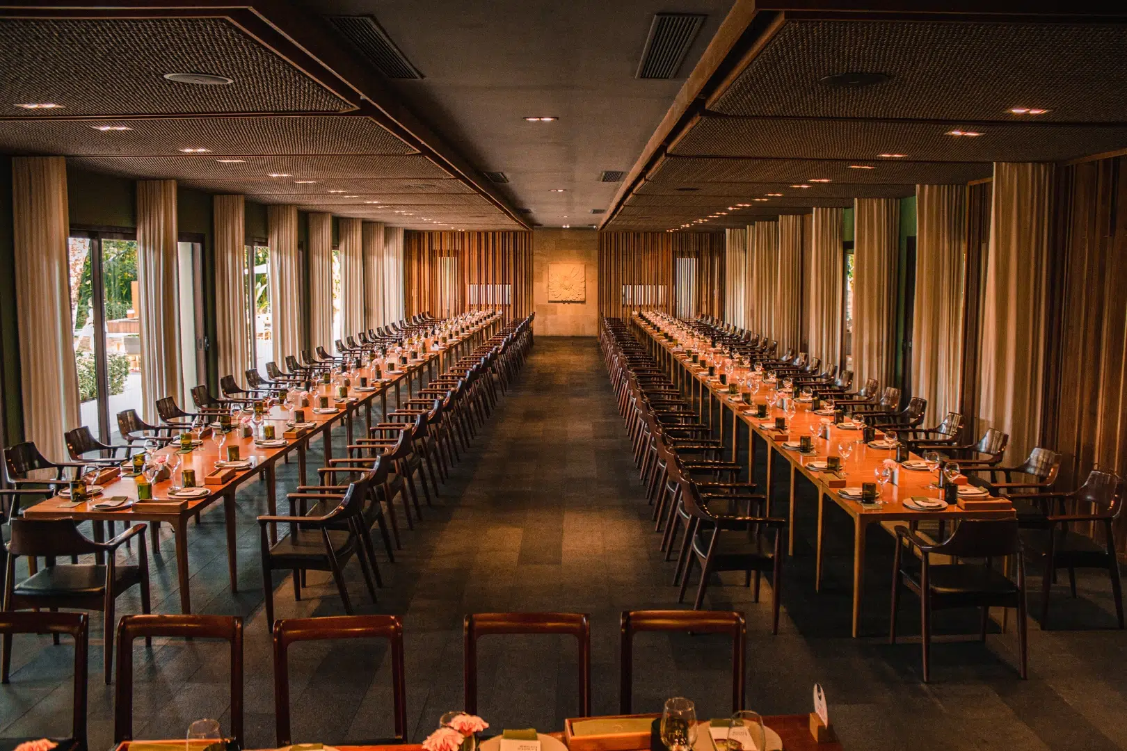 dining room group event setup